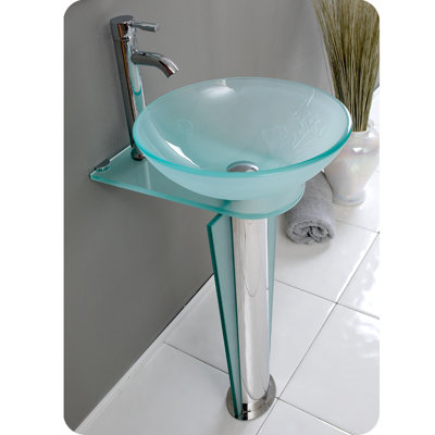 Fresca Vitale Modern Glass Bathroom Vanity with Mirror