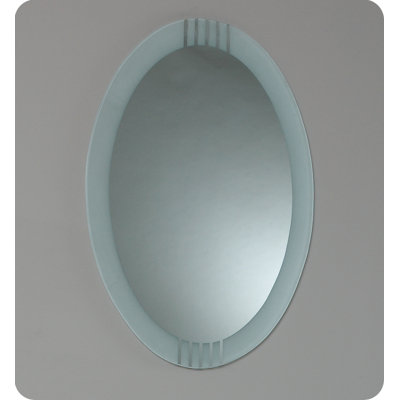 Fresca Attrazione Modern Glass Bathroom Vanity with Frosted Edge Mirror