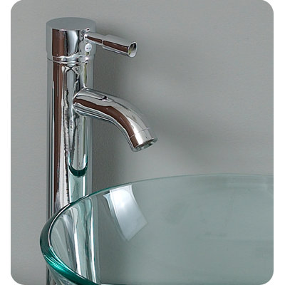 Fresca Attrazione Modern Glass Bathroom Vanity with Frosted Edge Mirror