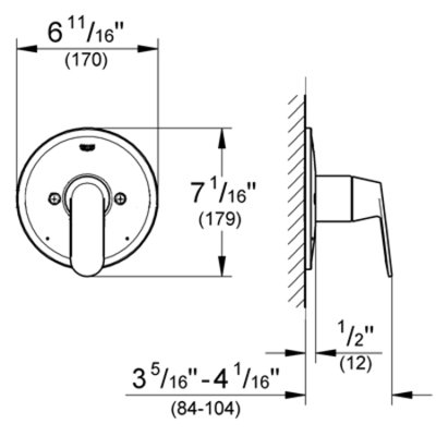 Grohe Eurosmart Cosmo Pressure Balance Valve Trim