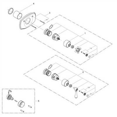 Grohe Geneva Thermostatic Trim with Lever Handle
