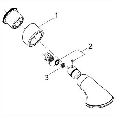 Grohe Movario Five Spray Shower Head with Integrated Shower Arm