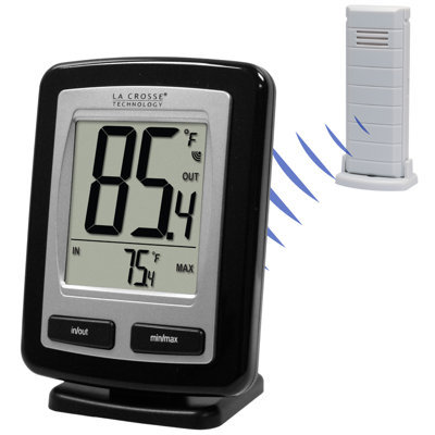 La Crosse Technology Silver Atomic Wall Clock with Moon Phase & Indoor/Outdoor Temperature