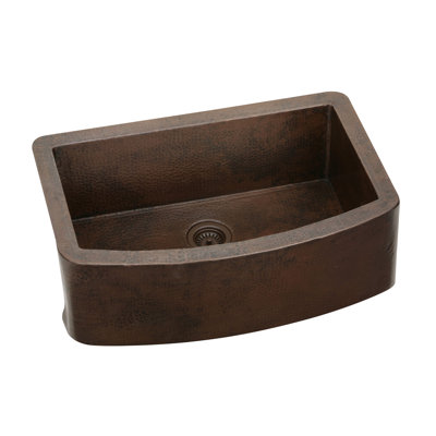 Gourmet Copper Single Bowl Undermount Apron Sink