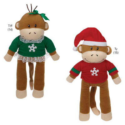 Zanies Holiday Monkey Business Friend Dog Toy