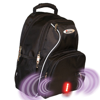 Built-in Alarm School Backpack in Black