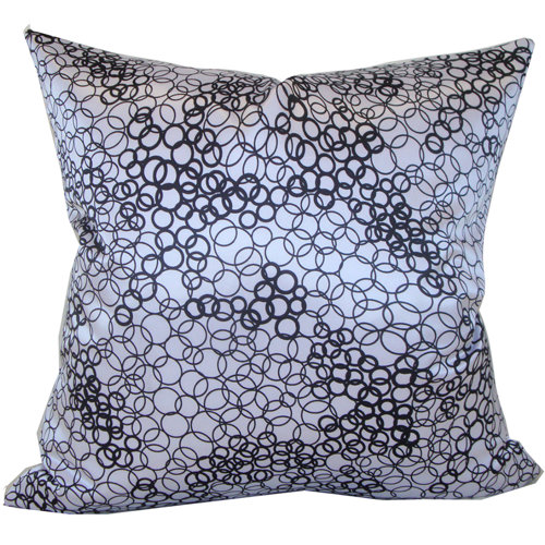 Faux Silk Square Decorative Pillow in White and Black Wayfair