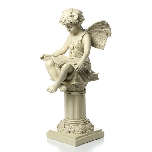 the british reading fairy garden statue