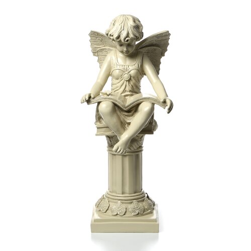 the british reading fairy garden statue