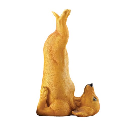 paw and tail yoga dog figurine