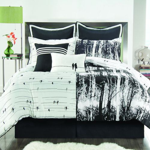 victoria classics woodland comforter set in black white victoria classics woodland comforter set in black white