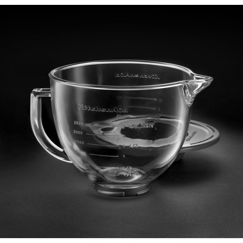 KitchenAid 5 Qt. Glass Bowl with Measurement Markings, Pour Spout KitchenAid 5 Qt. Glass Bowl with Measurement Markings, Pour Spout