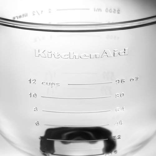 KitchenAid 5 Qt. Glass Bowl with Measurement Markings, Pour Spout & Lid