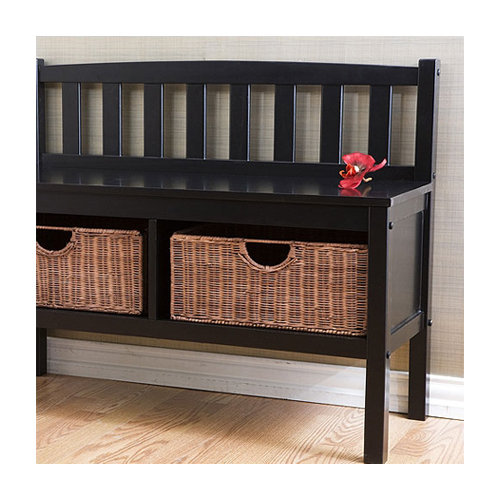 Wildon Home ® Hampton Storage Bench with Rattan Baskets