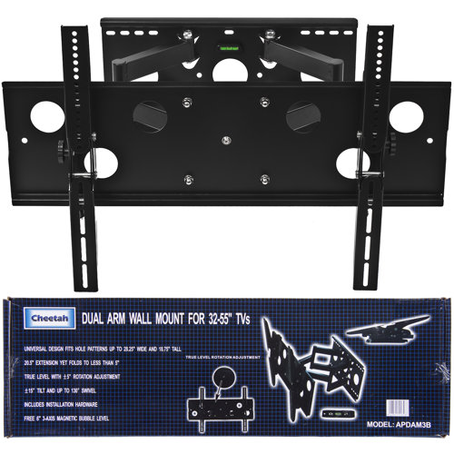 Cheetah Mounts Dual Extending Arm/Tilt Universal Wall Mount for 32" - 65" Screens