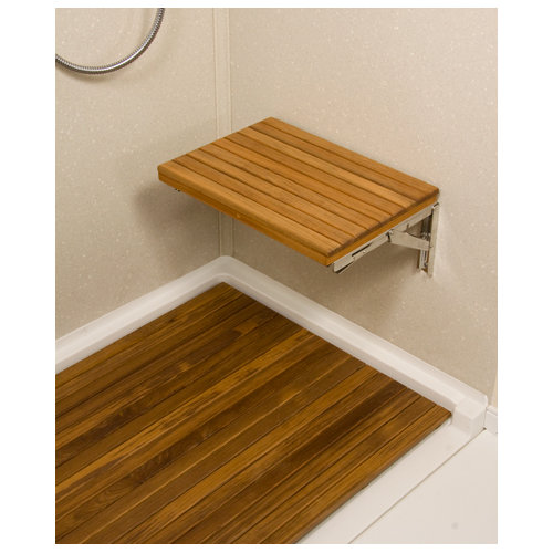 Teakworks4u Teak Wall Mount Fold Down Shower Bench/Seat & Reviews Wayfair