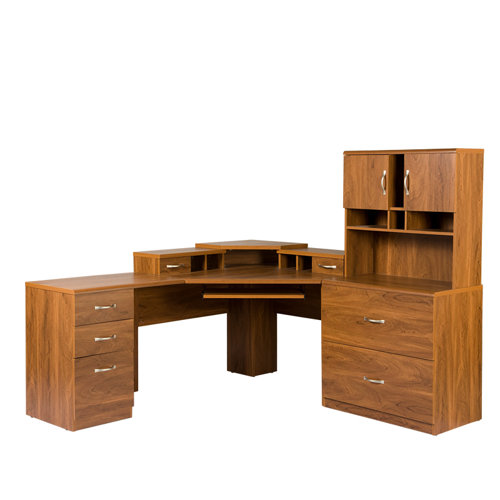 OS Home & Office Furniture Office Adaptations Corner Computer Desk with Monitor Platform