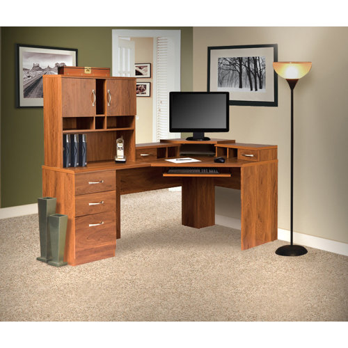 OS Home & Office Furniture Office Adaptations Corner Computer Desk with Monitor Platform