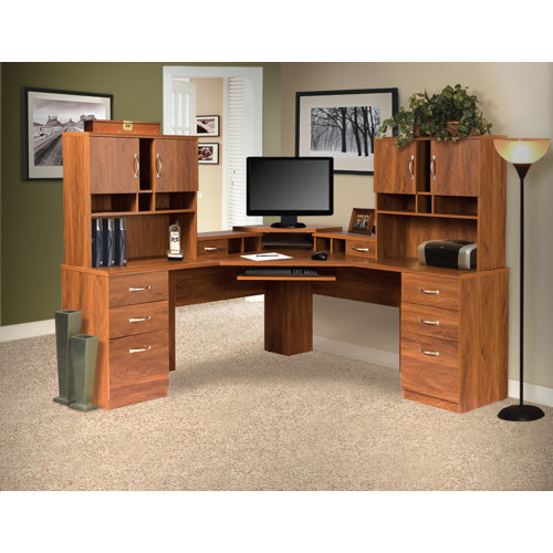 OS Home & Office Furniture Office Adaptations Corner Computer Desk with Monitor Platform