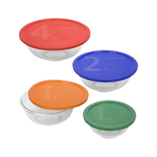 pyrex mixing bowl set with lids