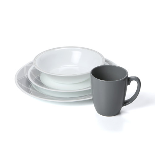 Corelle Vive Savvy Shades Grey 16 Piece Dinnerware Set & Reviews Wayfair
