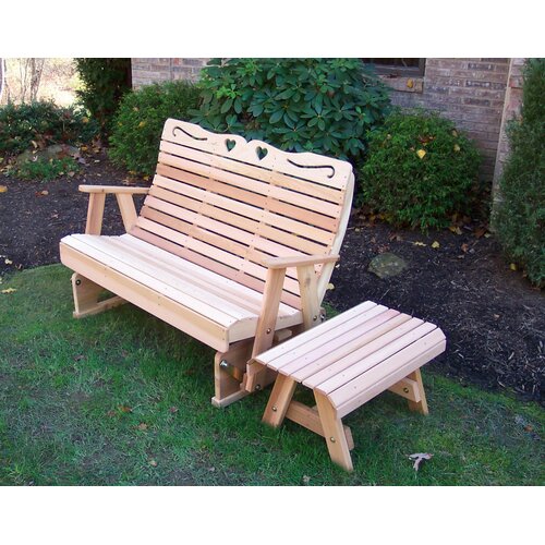 Creekvine Designs Country Hearts Wood Garden Bench