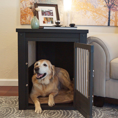 New Age Pet EcoFLEX Dog Crate End Table with Stainless Steel Spindles