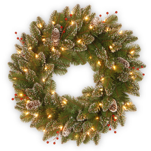 national tree co pre lit glittery mountain spruce wreath national tree co pre lit glittery mountain spruce wreath