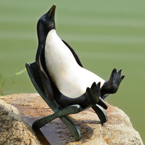 Chillin Penguin Garden Statue Wayfair
