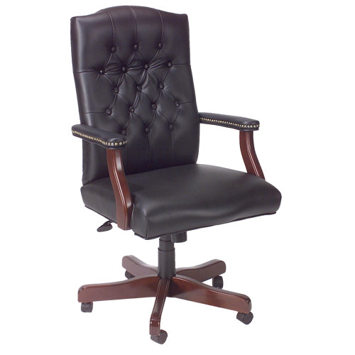 Boss Office Products Traditional HighBack Italian Leather Office Chair