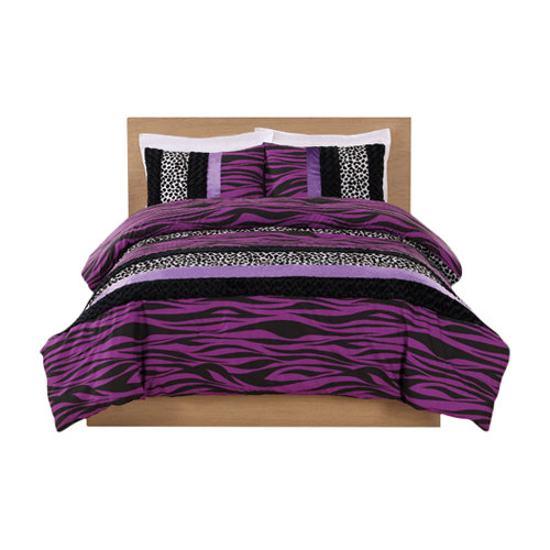 cosmo girl purple zebra leopard stripe comforter set cosmo girl purple zebra leopard stripe comforter set