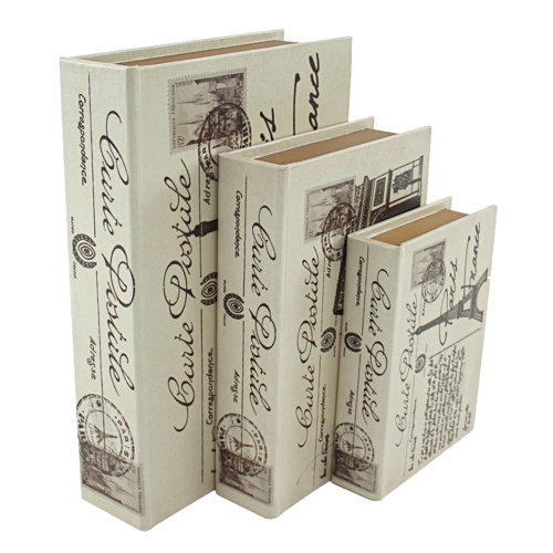 Aspire 3 Piece Paris Faux Book Box Set & Reviews Wayfair
