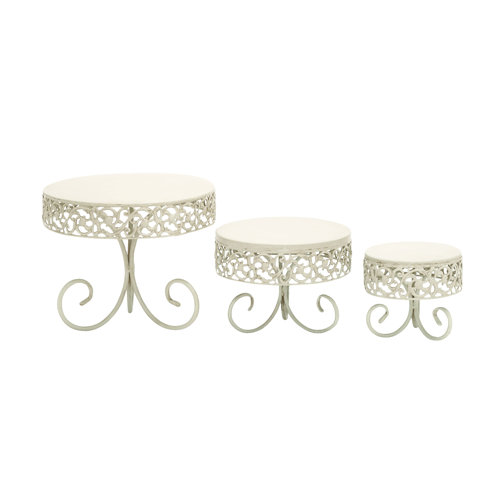 Woodland Imports Decorative Cake Stand 3 Piece Set & Reviews Wayfair