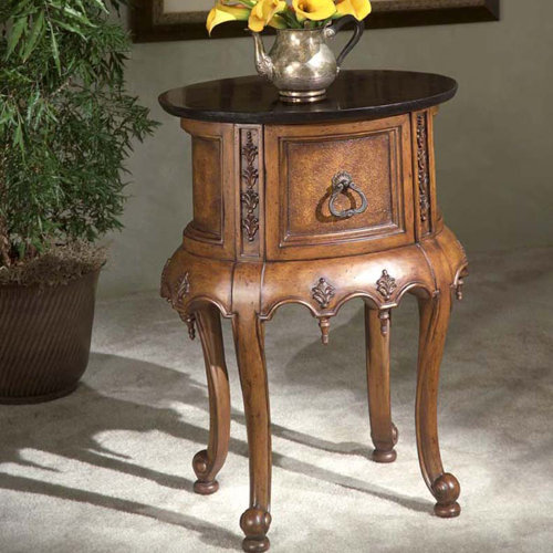 Connoisseur's Fossil Stone End Table Wayfair