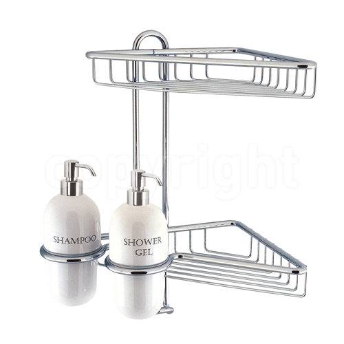Shower Corner Double Shower Caddy and Soap Dispenser Wayfair UK