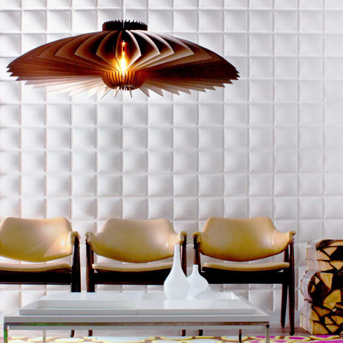 Inhabit Wall Flats Blueprint Geometric Embossed Wallpaper Tiles