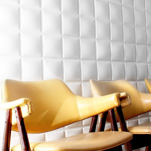 Inhabit Wall Flats Blueprint Geometric Embossed Wallpaper Tiles