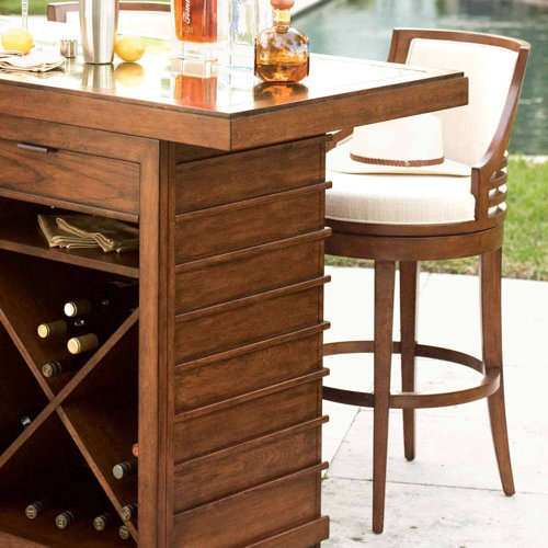 Tommy Bahama Home Ocean Club Swivel Bar Stool with Cushion & Reviews
