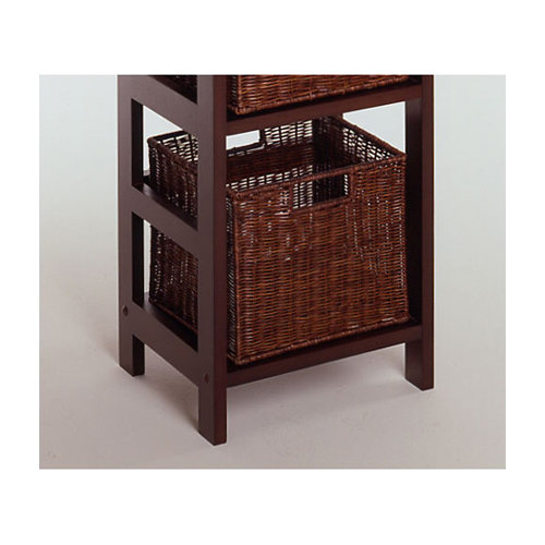 Winsome Espresso 4 Section Storage Shelf and Baskets & Reviews Wayfair