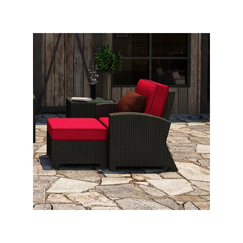 Forever Patio Barbados Deep Seating Chair and Ottoman with Cushions
