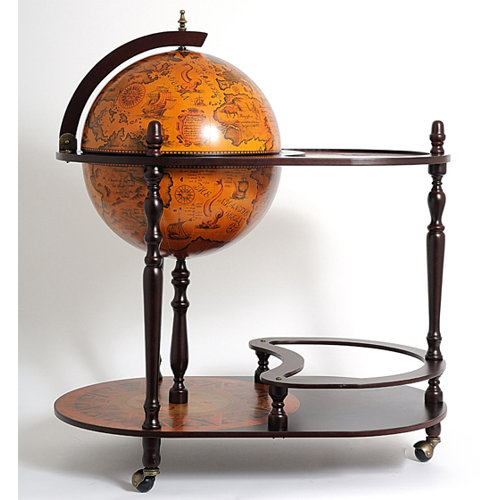 Old Modern Handicrafts Globe Drinks Trolley 420mm-Red