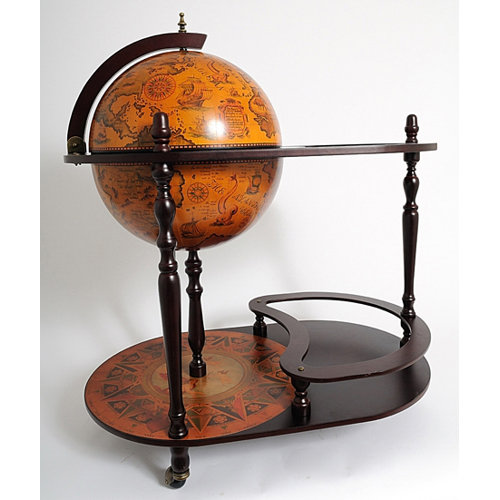 Old Modern Handicrafts Globe Drinks Trolley 420mm-Red
