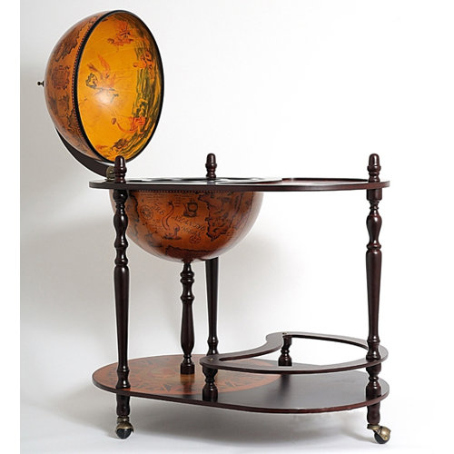 Old Modern Handicrafts Globe Drinks Trolley 420mm-Red