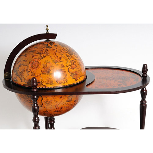 Old Modern Handicrafts Globe Drinks Trolley 420mm-Red