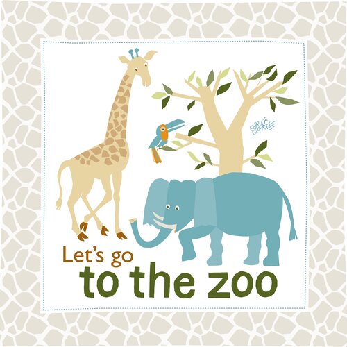 '1,2,3 To the Zoo Character Let's Go to the Zoo' by Eric Carle Painting