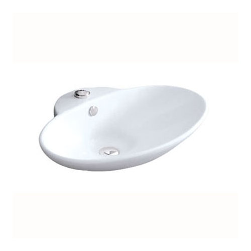 Oliva China Vessel Bathroom Sink with Overflow Hole and Faucet Hole