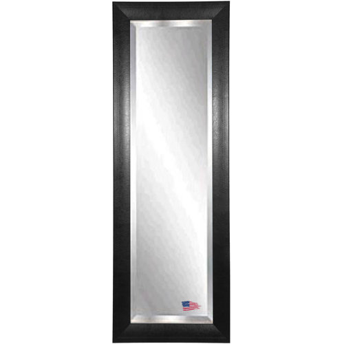 Jovie Jane Stitched Black Leather Full Length Beveled Body Mirror Wayfair