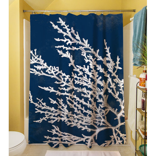 Thumbprintz Coastal Coral Shower Curtain & Reviews Wayfair