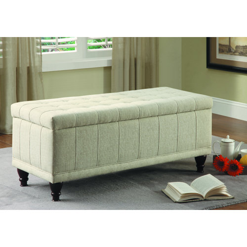 ... Home Designs Afton Fabric Bedroom Storage Ottoman & Reviews | Wayfair