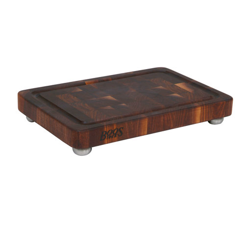 john boos boosblock walnut butcher block cutting board with stainless steel feet reviews wayfair john boos boosblock walnut butcher block cutting board with stainless steel feet reviews wayfair